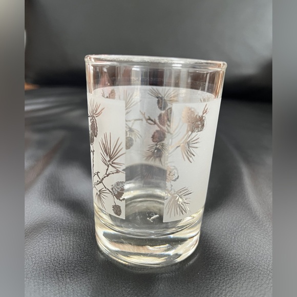 VINTAGE Libby Silver Pine Cone Frosted Small Glass Mid-Century Retro - Picture 5 of 17